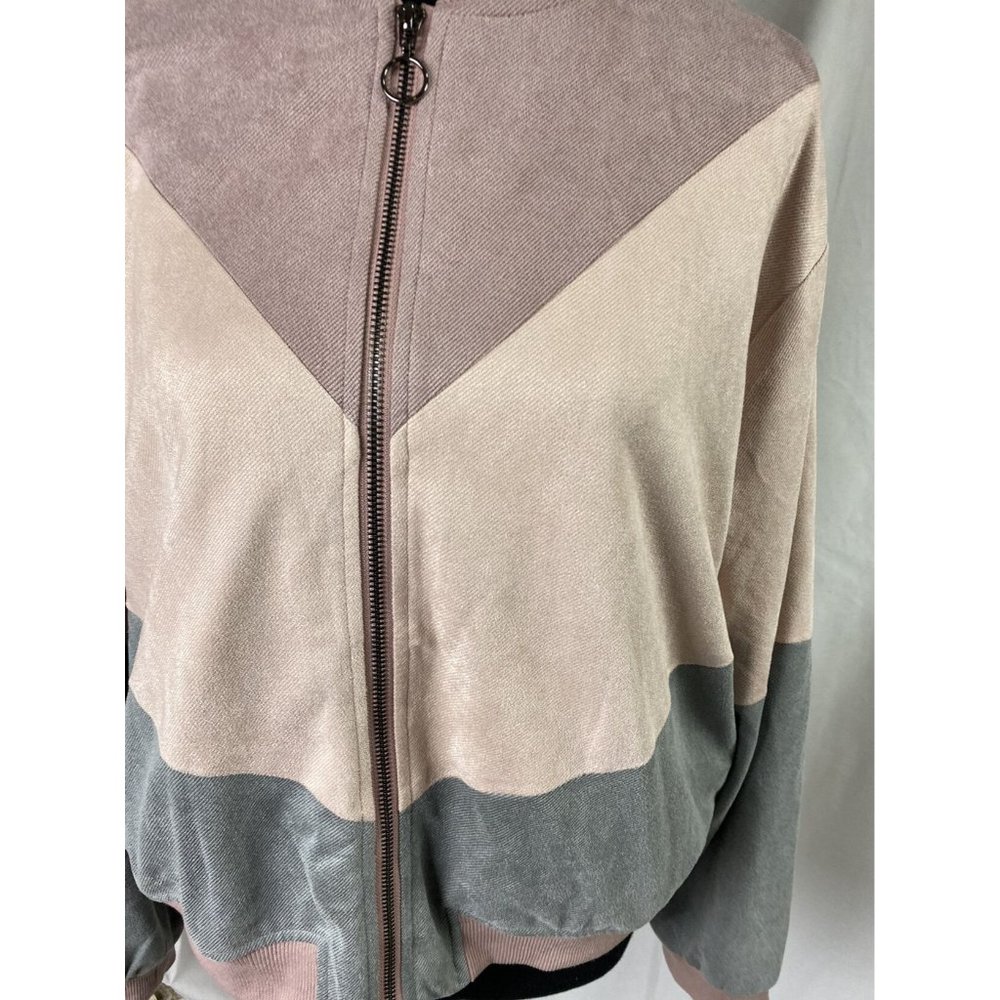 Paper Crane Women’s Color Block Bomber Jacket Size Large - Picture 10 of 10